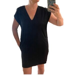 Everlane Japanese Goweave Vneck Cocoon Dress Black Size 8